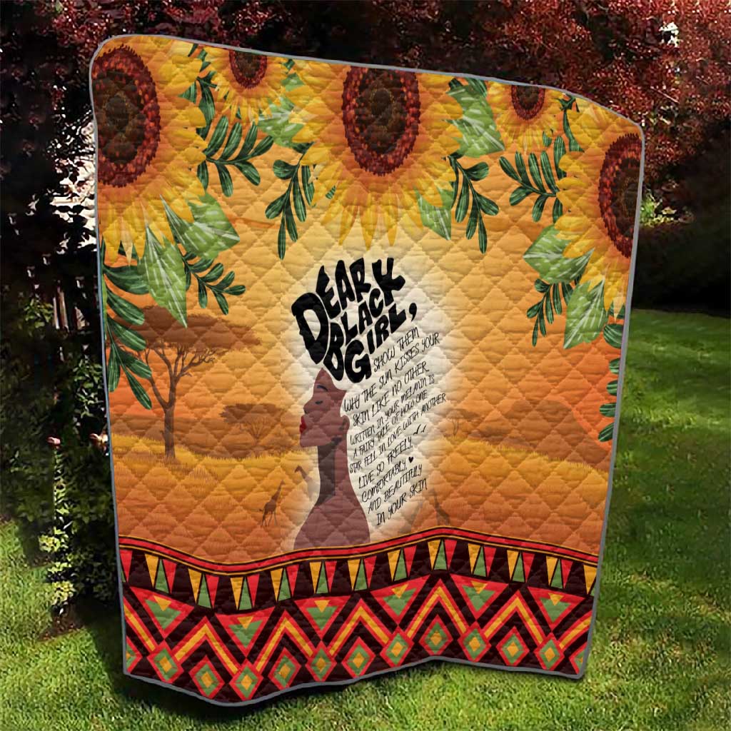 Dear Black Girl Quilt African Pride Black Women DT04