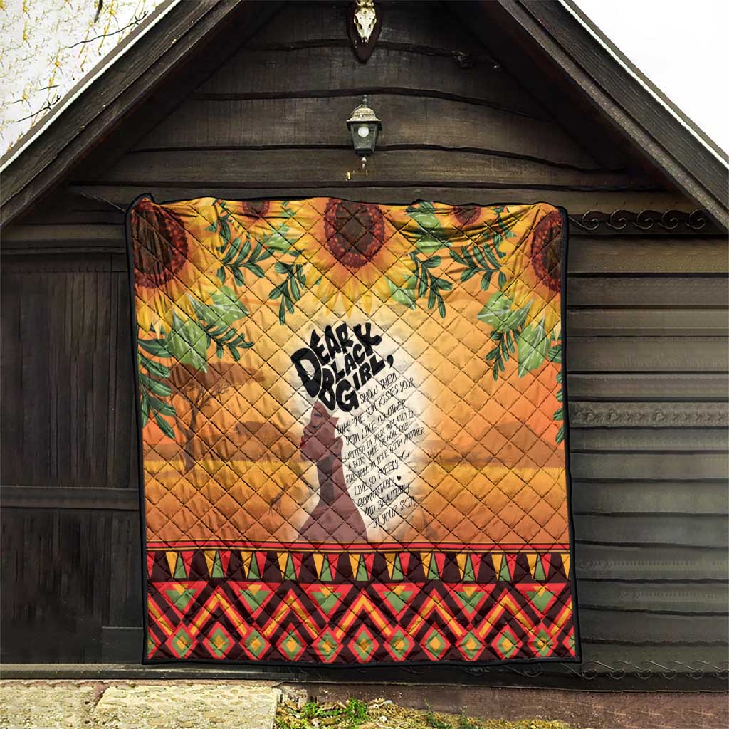 Dear Black Girl Quilt African Pride Black Women DT04