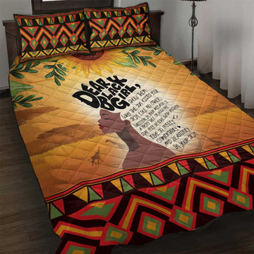 Dear Black Girl Quilt Bed Set African Pride Black Women DT04