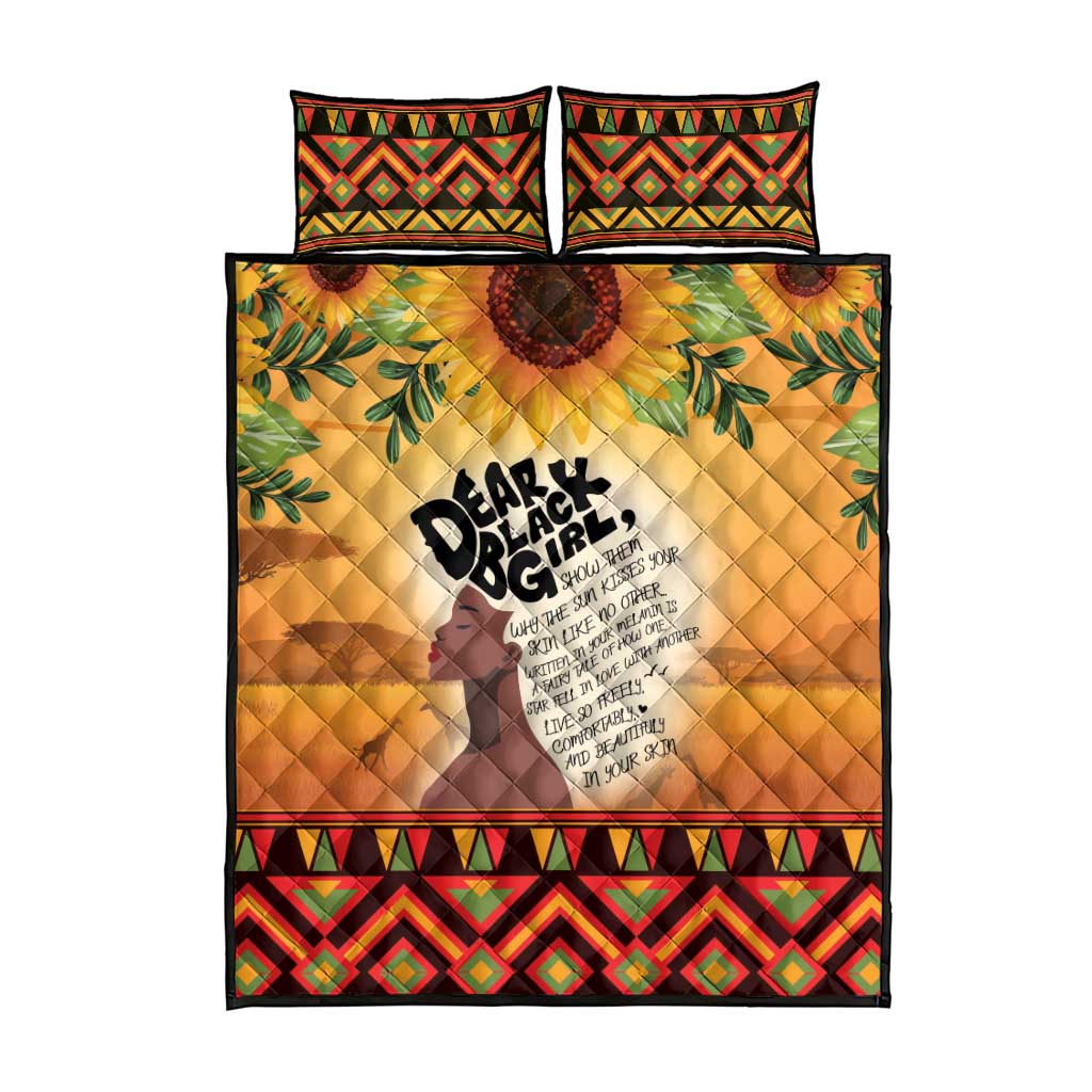 Dear Black Girl Quilt Bed Set African Pride Black Women DT04