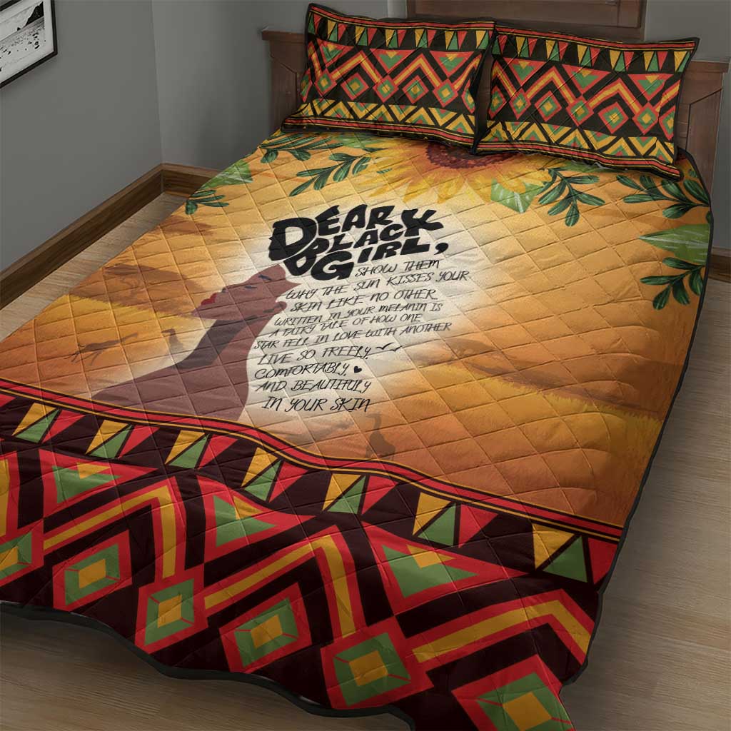 Dear Black Girl Quilt Bed Set African Pride Black Women DT04