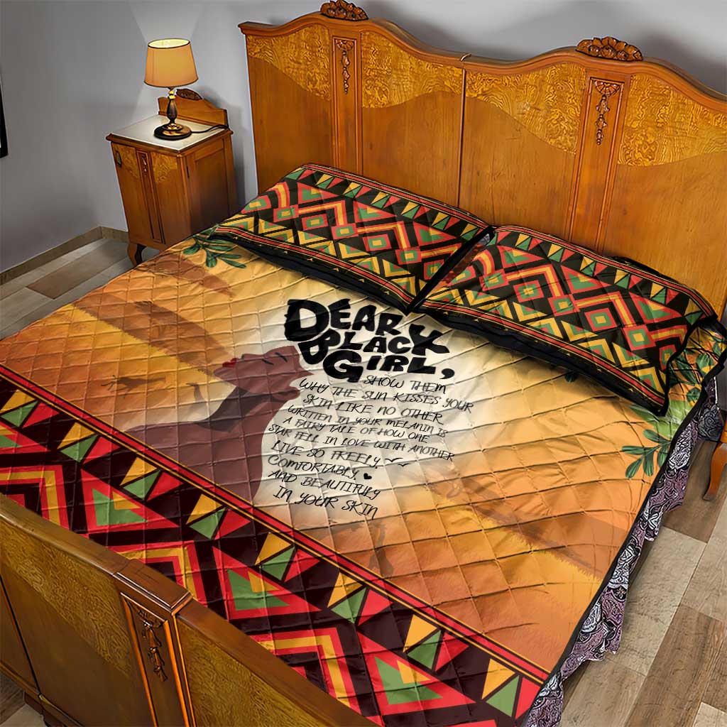 Dear Black Girl Quilt Bed Set African Pride Black Women DT04