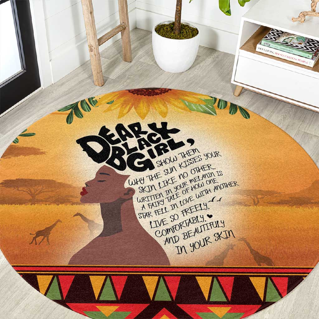 Dear Black Girl Round Carpet African Pride Black Women DT04