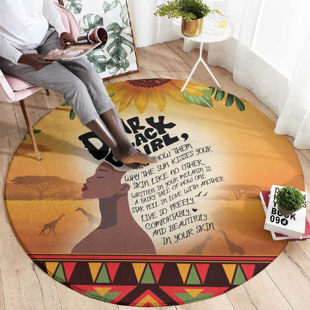 Dear Black Girl Round Carpet African Pride Black Women DT04