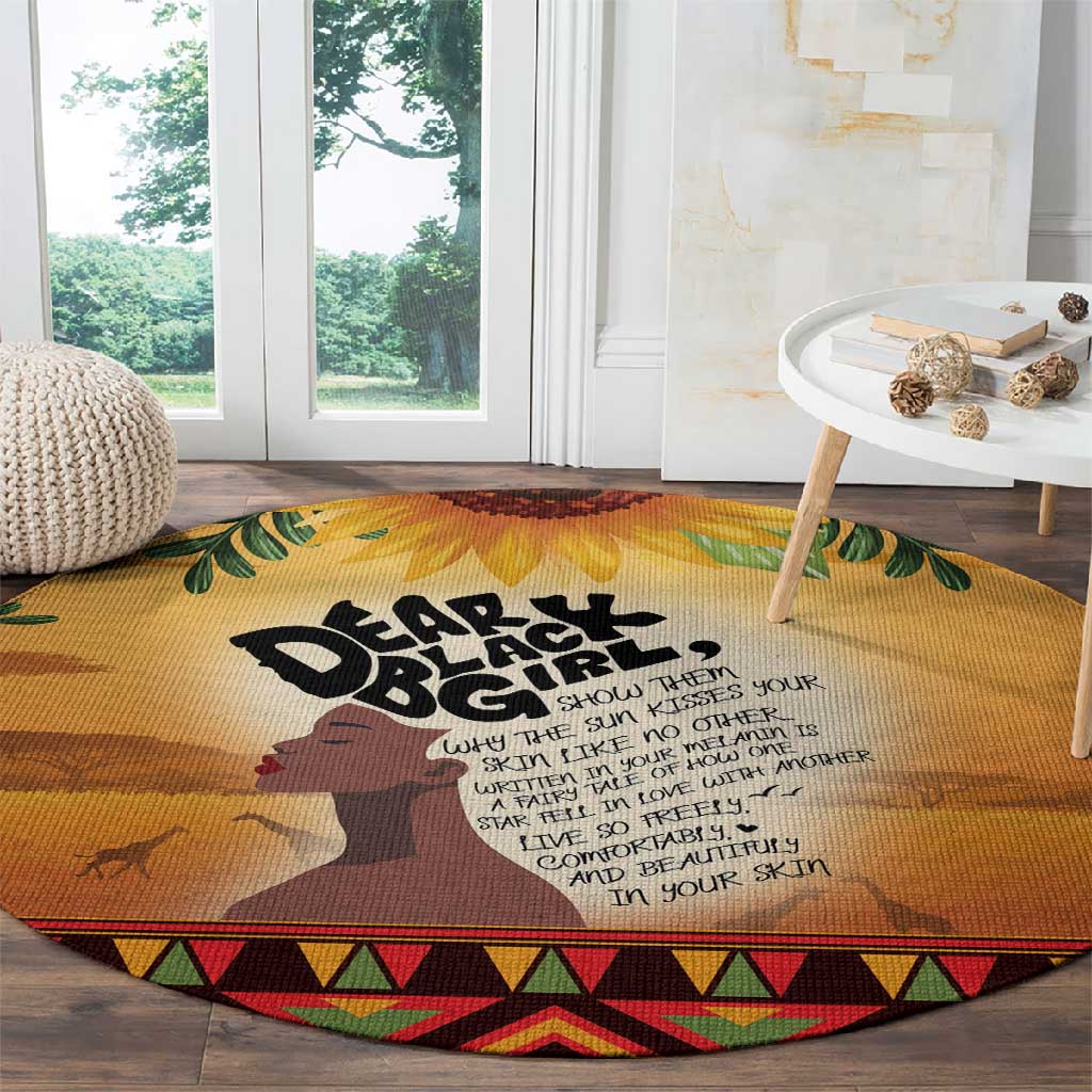 Dear Black Girl Round Carpet African Pride Black Women DT04