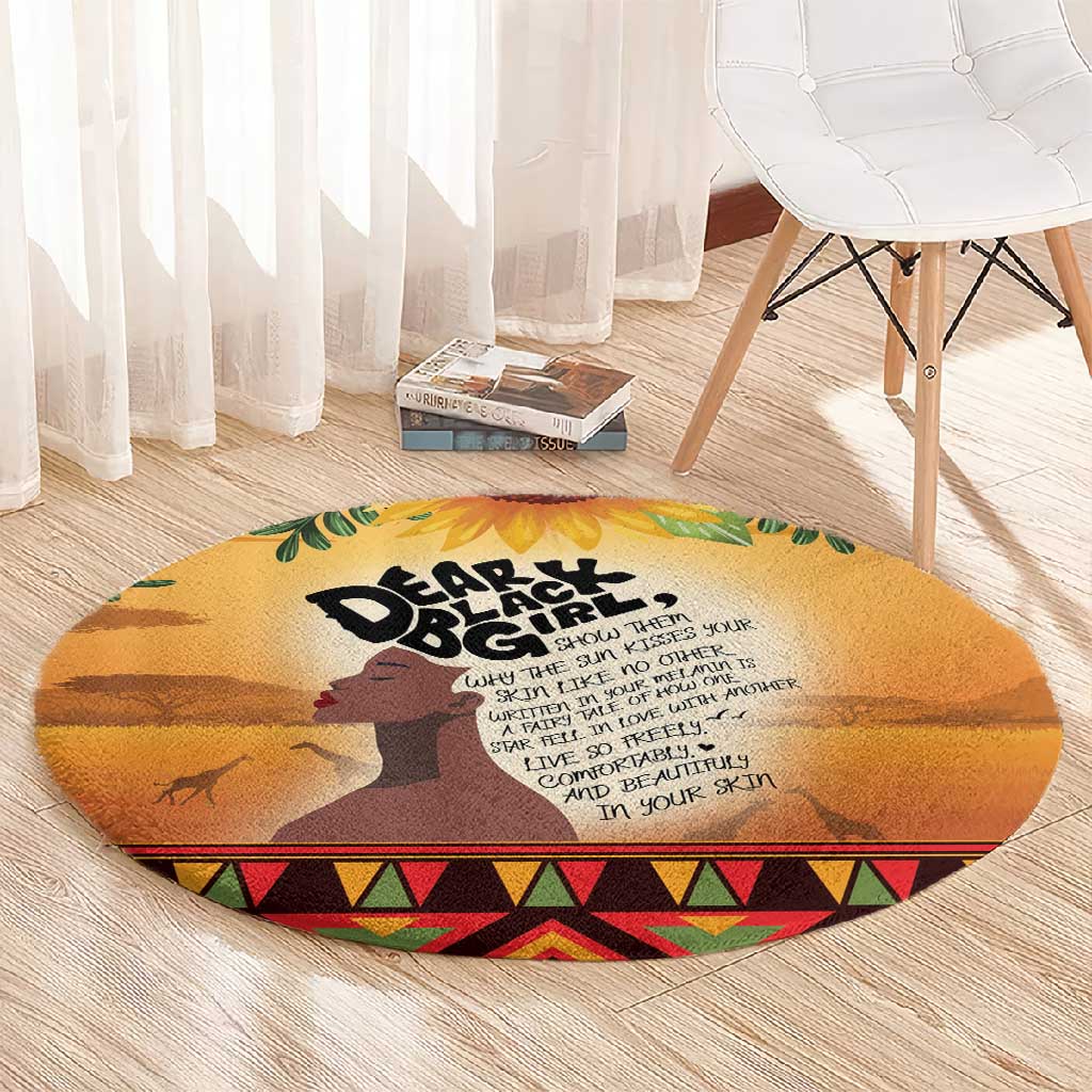 Dear Black Girl Round Carpet African Pride Black Women DT04