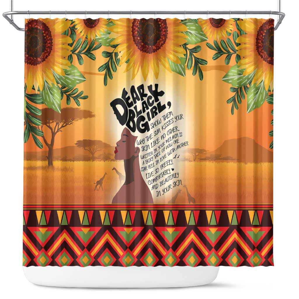 Dear Black Girl Shower Curtain African Black Women Pride DT04