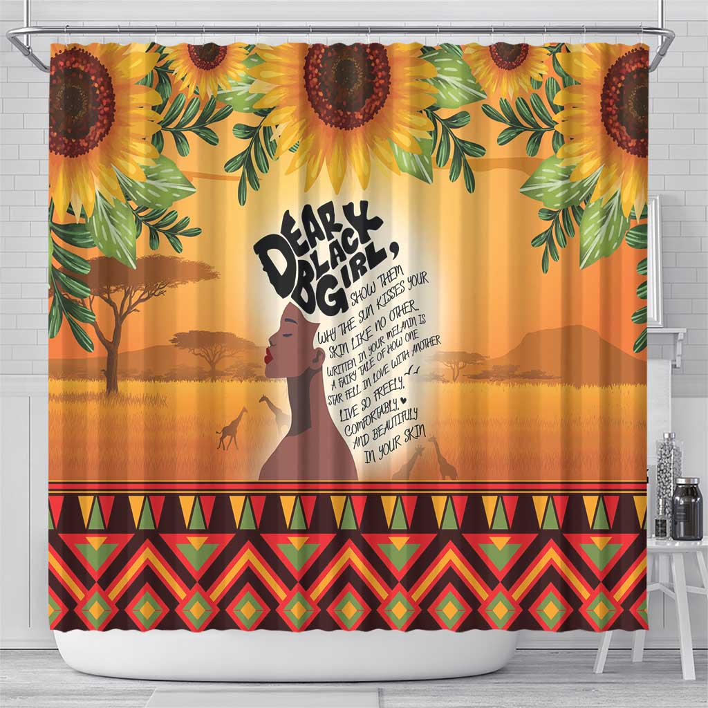 Dear Black Girl Shower Curtain African Black Women Pride DT04