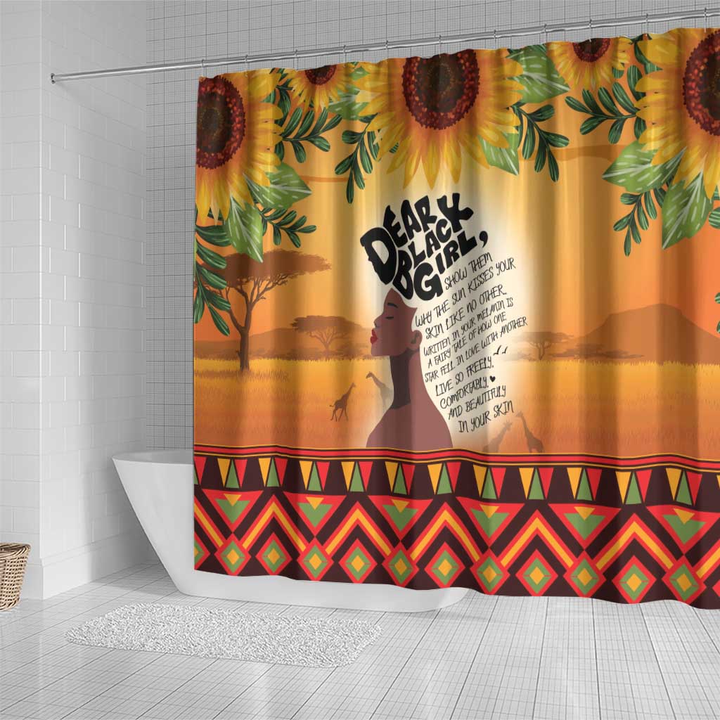 Dear Black Girl Shower Curtain African Black Women Pride DT04