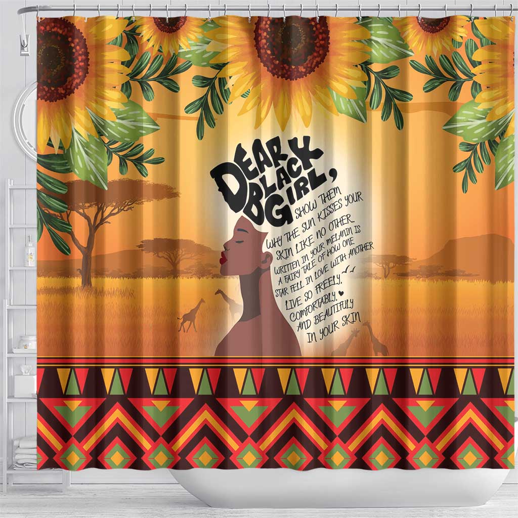 Dear Black Girl Shower Curtain African Black Women Pride DT04