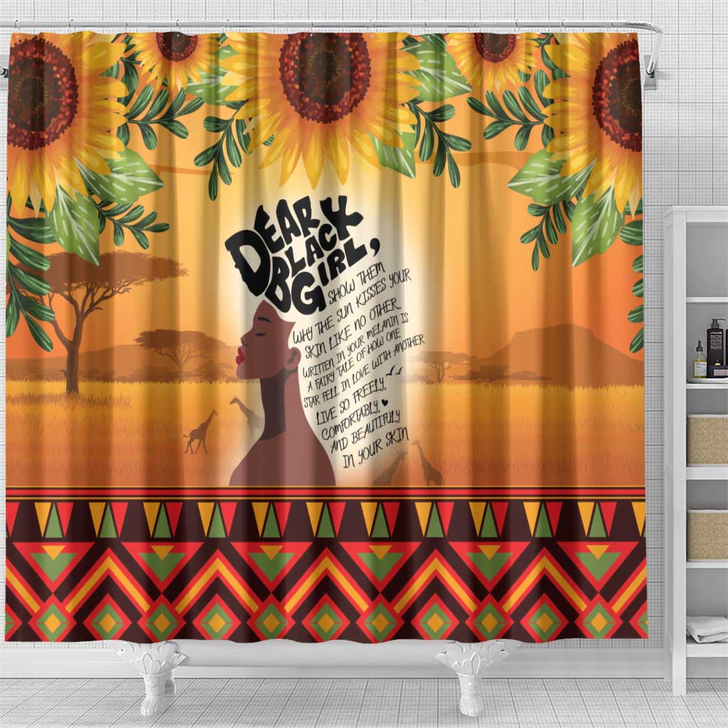 Dear Black Girl Shower Curtain African Black Women Pride DT04