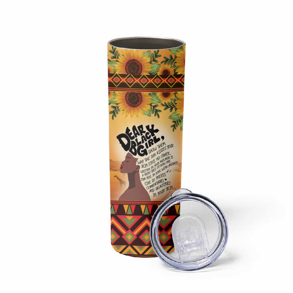 Dear Black Girl Skinny Tumbler African Pride Black Women DT04