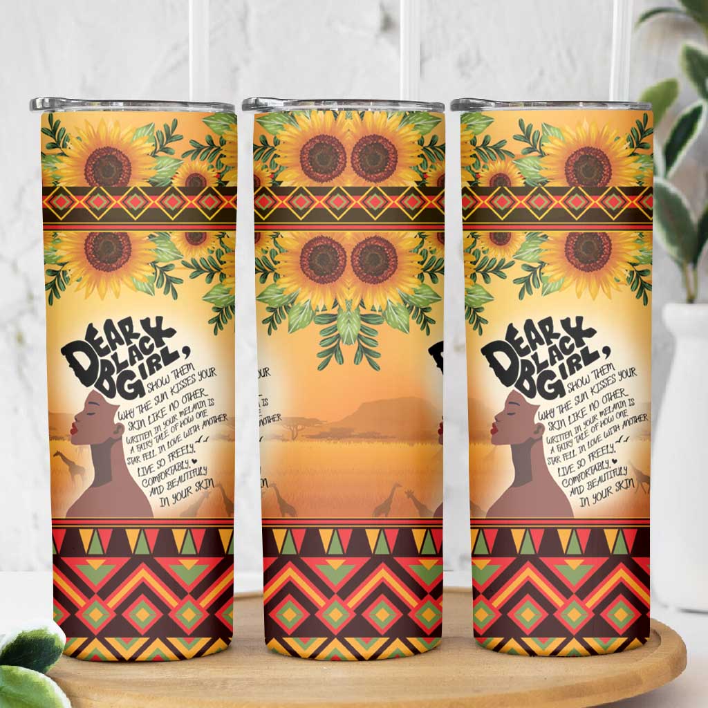 Dear Black Girl Skinny Tumbler African Pride Black Women DT04