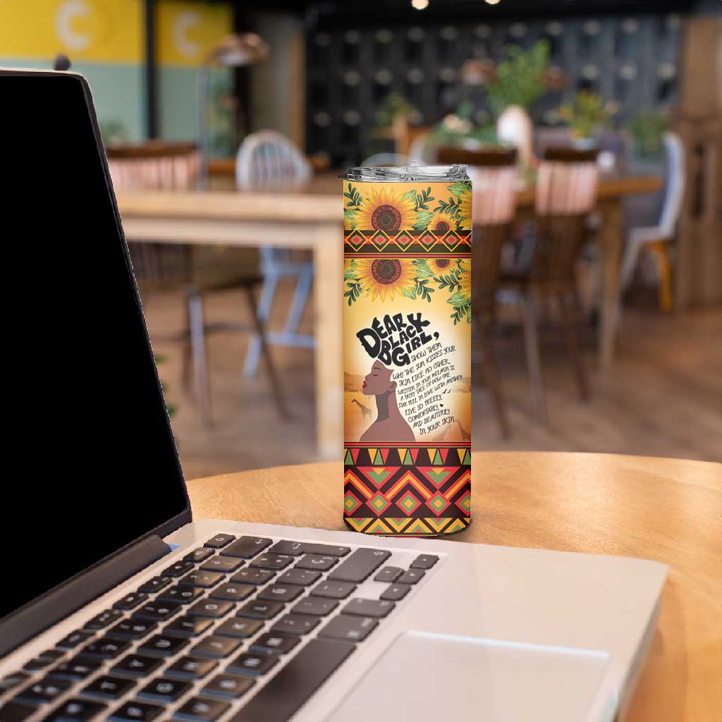 Dear Black Girl Skinny Tumbler African Pride Black Women DT04