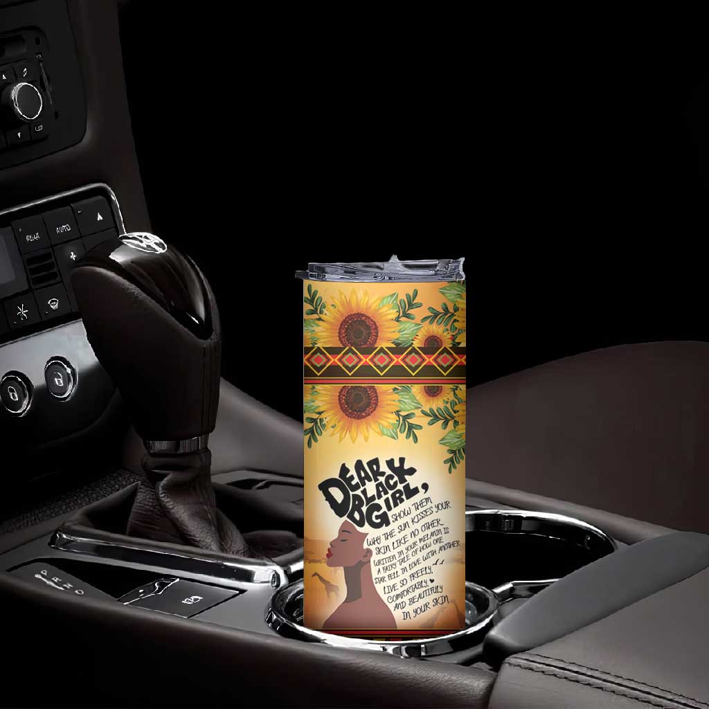 Dear Black Girl Skinny Tumbler African Pride Black Women DT04