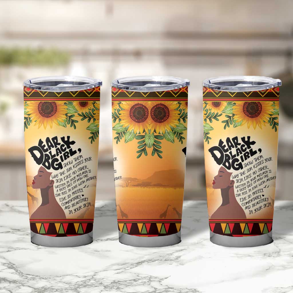 Dear Black Girl Tumbler Cup African Pride Black Women DT04