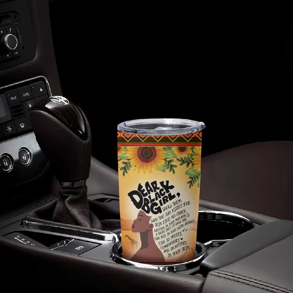 Dear Black Girl Tumbler Cup African Pride Black Women DT04