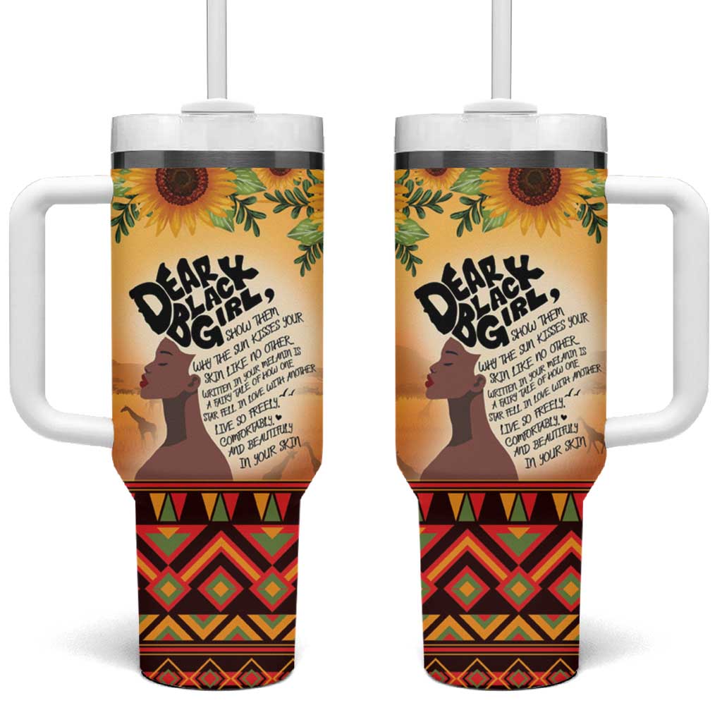 Dear Black Girl Tumbler With Handle African Pride Black Women DT04
