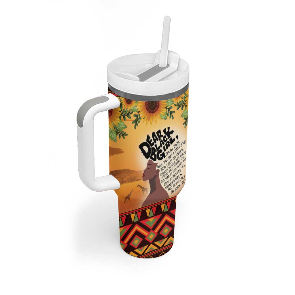 Dear Black Girl Tumbler With Handle African Pride Black Women DT04