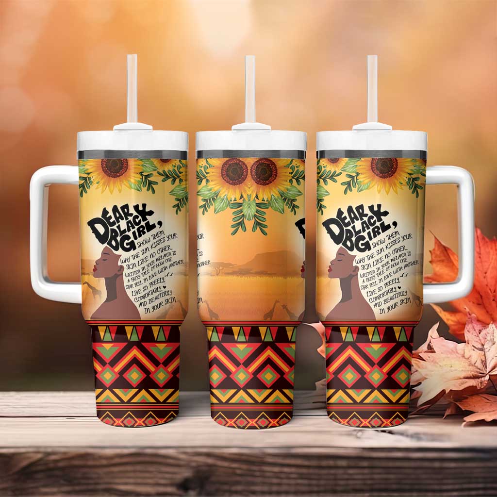 Dear Black Girl Tumbler With Handle African Pride Black Women DT04