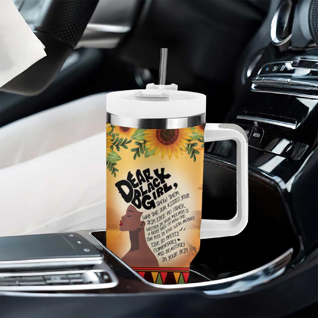 Dear Black Girl Tumbler With Handle African Pride Black Women DT04