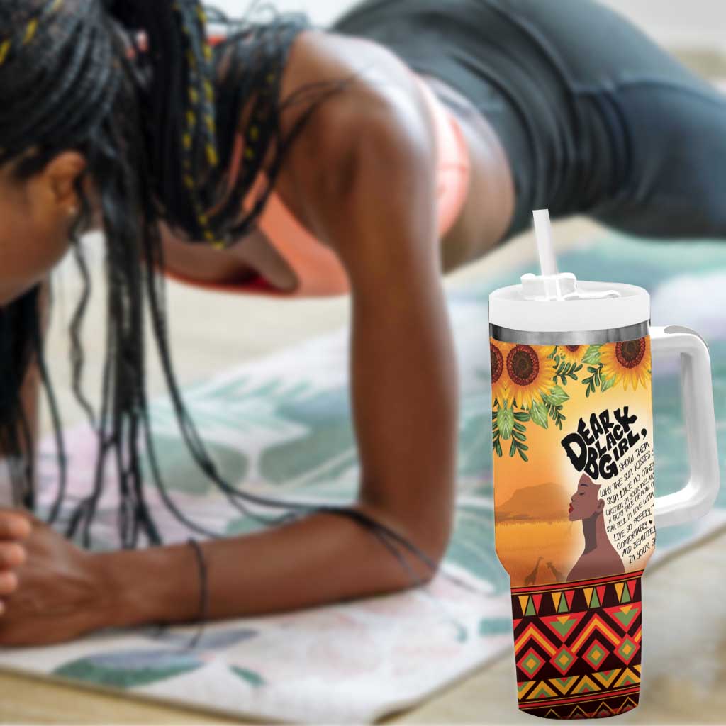 Dear Black Girl Tumbler With Handle African Pride Black Women DT04