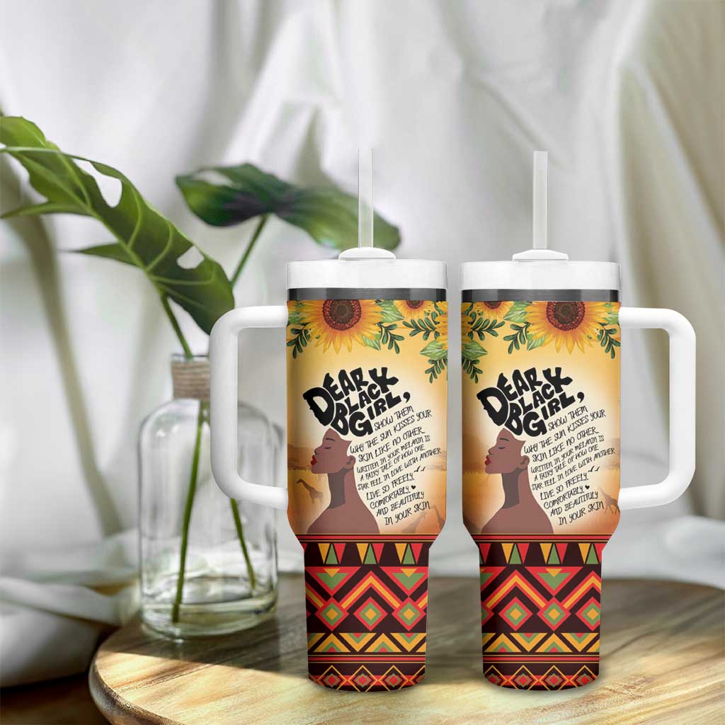 Dear Black Girl Tumbler With Handle African Pride Black Women DT04
