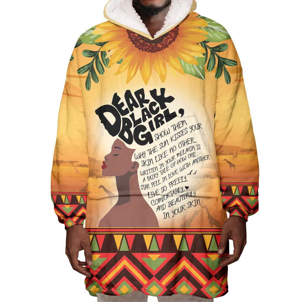 Dear Black Girl Wearable Blanket Hoodie African Pride Black Women DT04