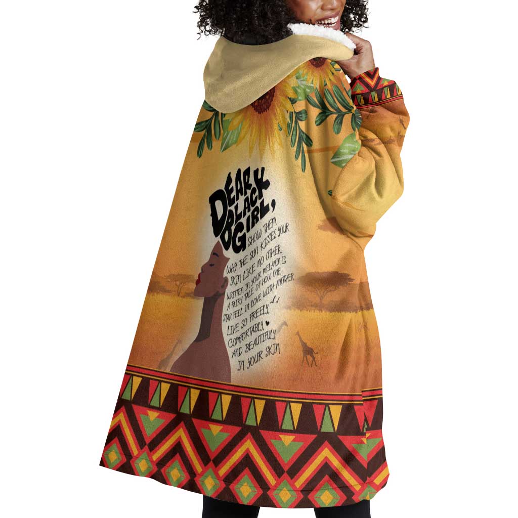 Dear Black Girl Wearable Blanket Hoodie African Pride Black Women DT04