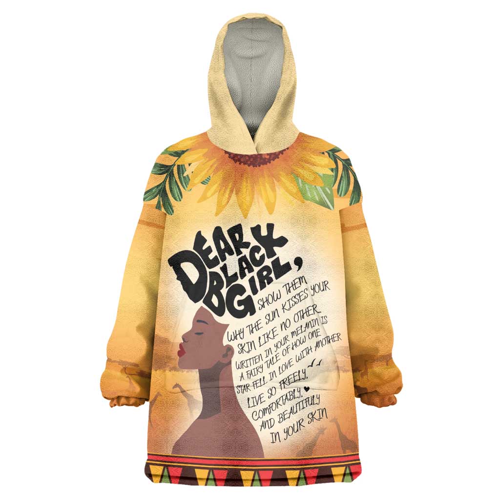 Dear Black Girl Wearable Blanket Hoodie African Pride Black Women DT04