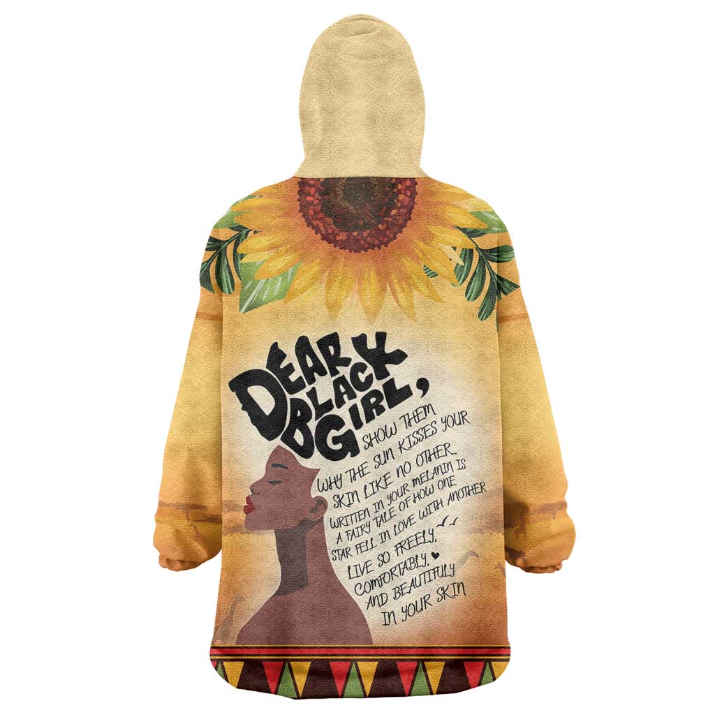 Dear Black Girl Wearable Blanket Hoodie African Pride Black Women DT04