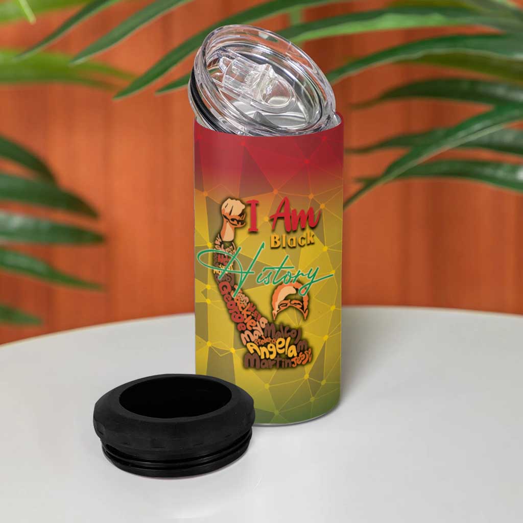 Black History Month 4 in 1 Can Cooler Tumbler I Am Black DT04