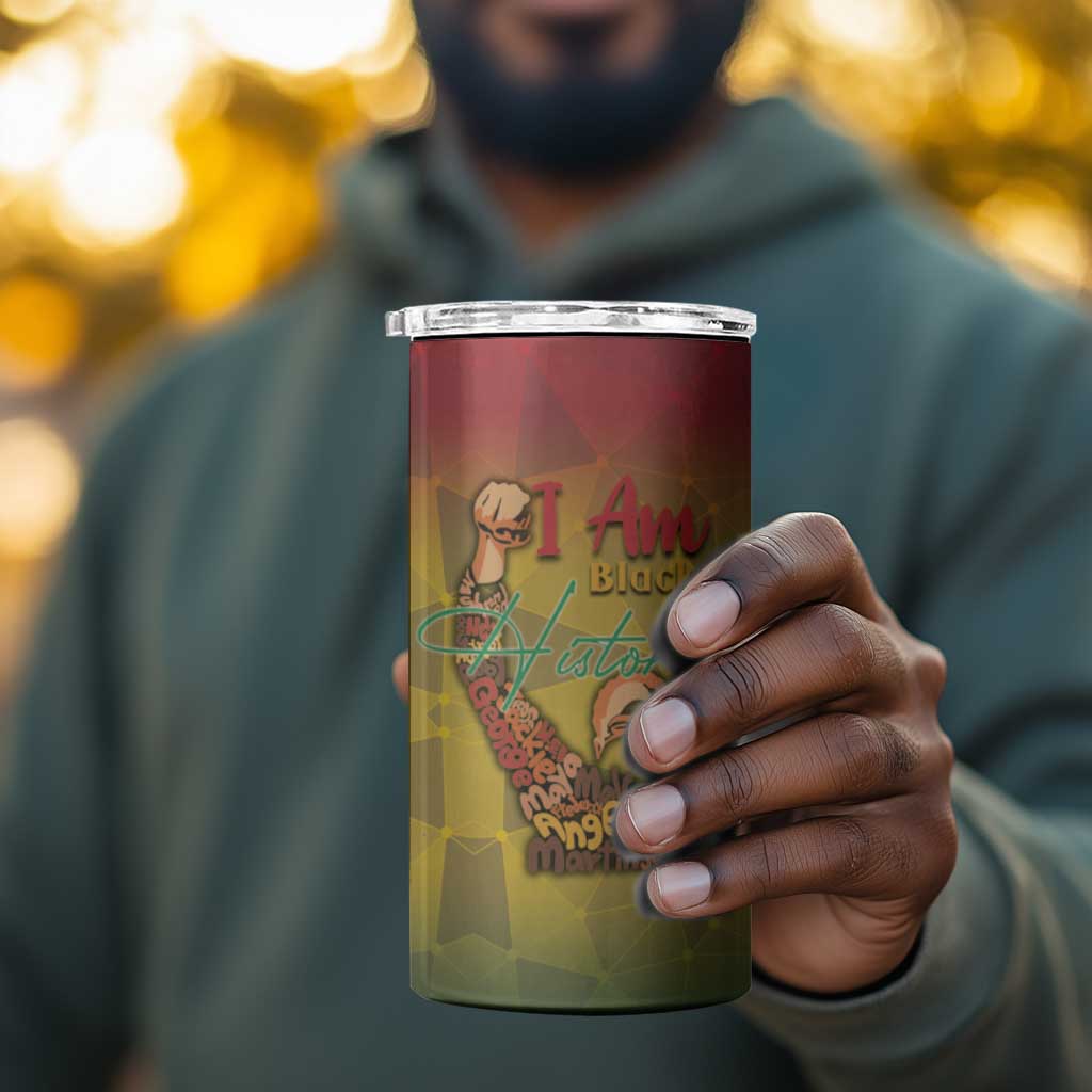 Black History Month 4 in 1 Can Cooler Tumbler I Am Black DT04