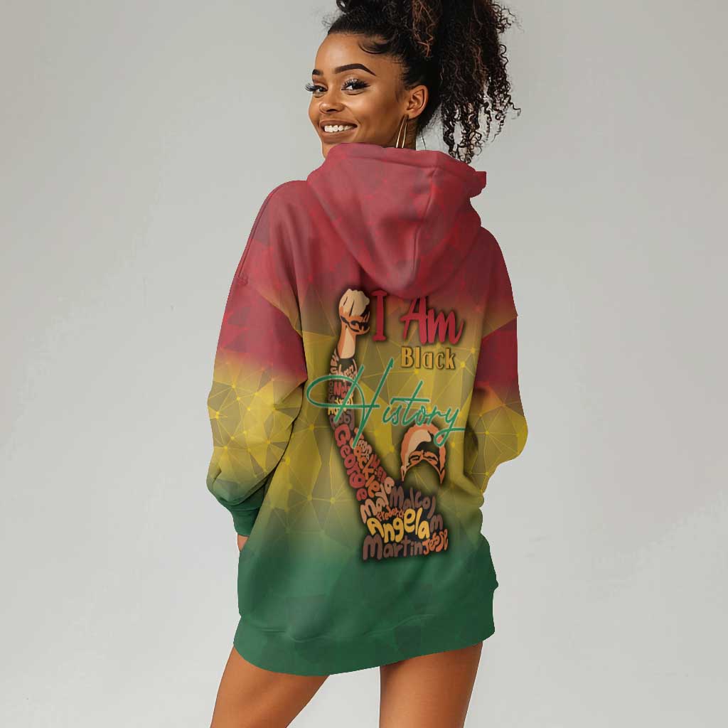 Black History Month Hoodie Dress I Am Black DT04