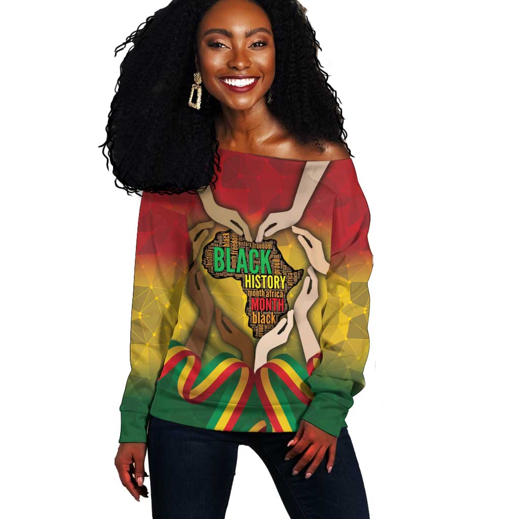 Black History Month Off Shoulder Sweater I Am Black DT04