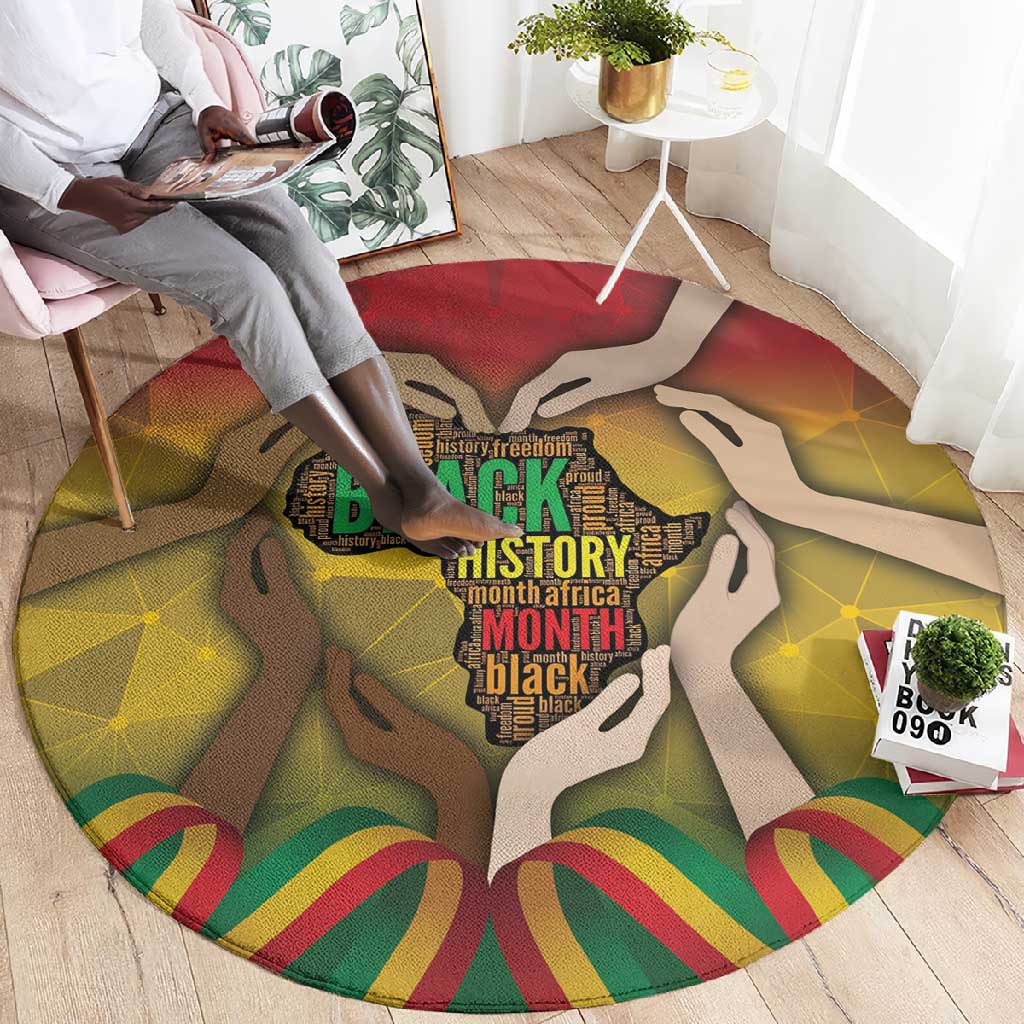 Black History Month Round Carpet I Am Black DT04