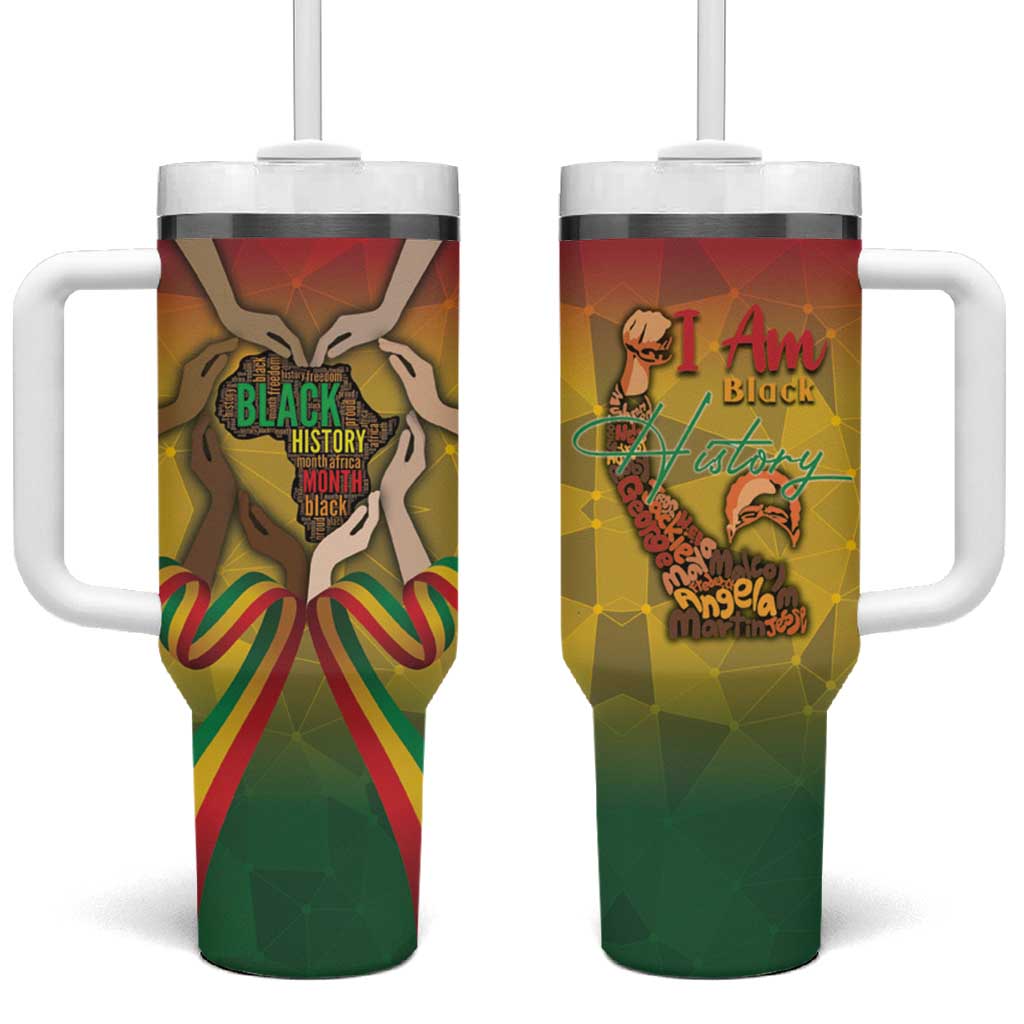 Black History Month Tumbler With Handle I Am Black DT04