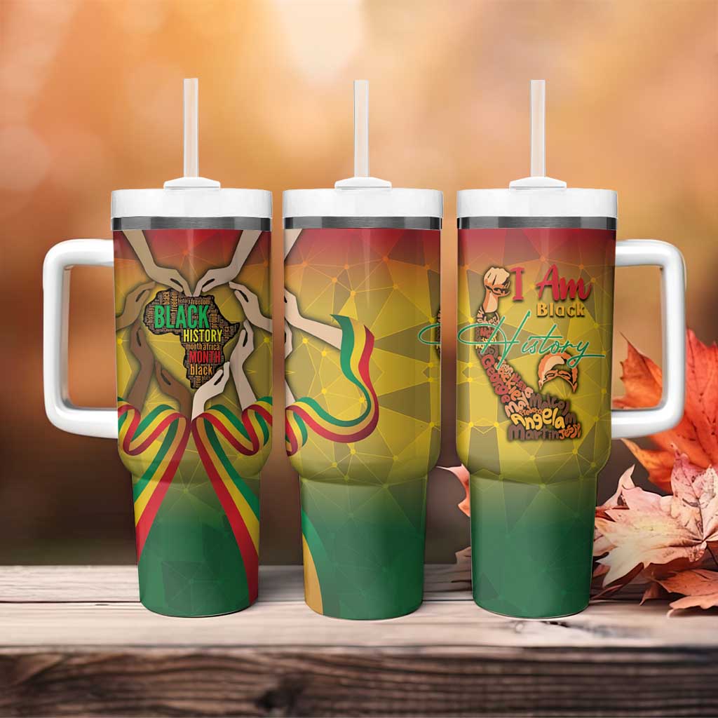Black History Month Tumbler With Handle I Am Black DT04