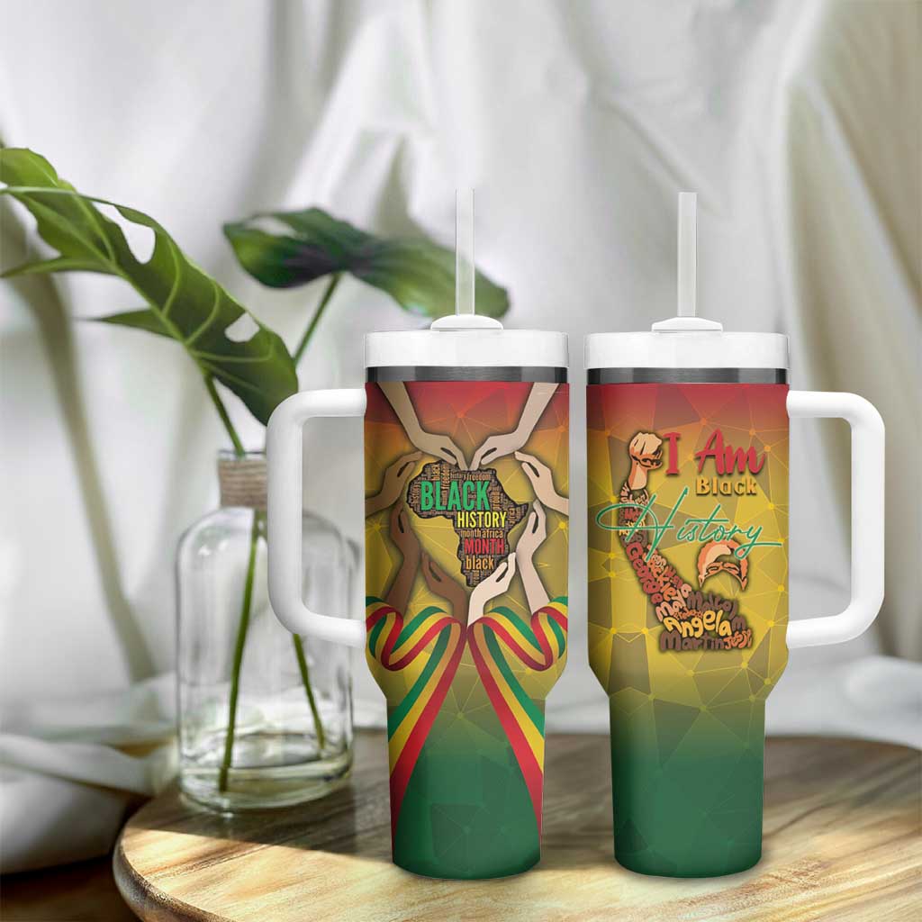 Black History Month Tumbler With Handle I Am Black DT04