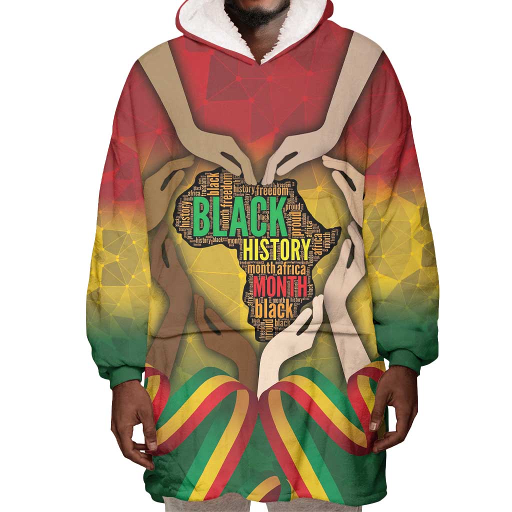 Black History Month Wearable Blanket Hoodie I Am Black DT04