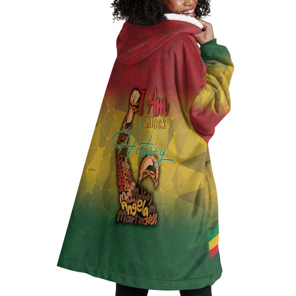 Black History Month Wearable Blanket Hoodie I Am Black DT04