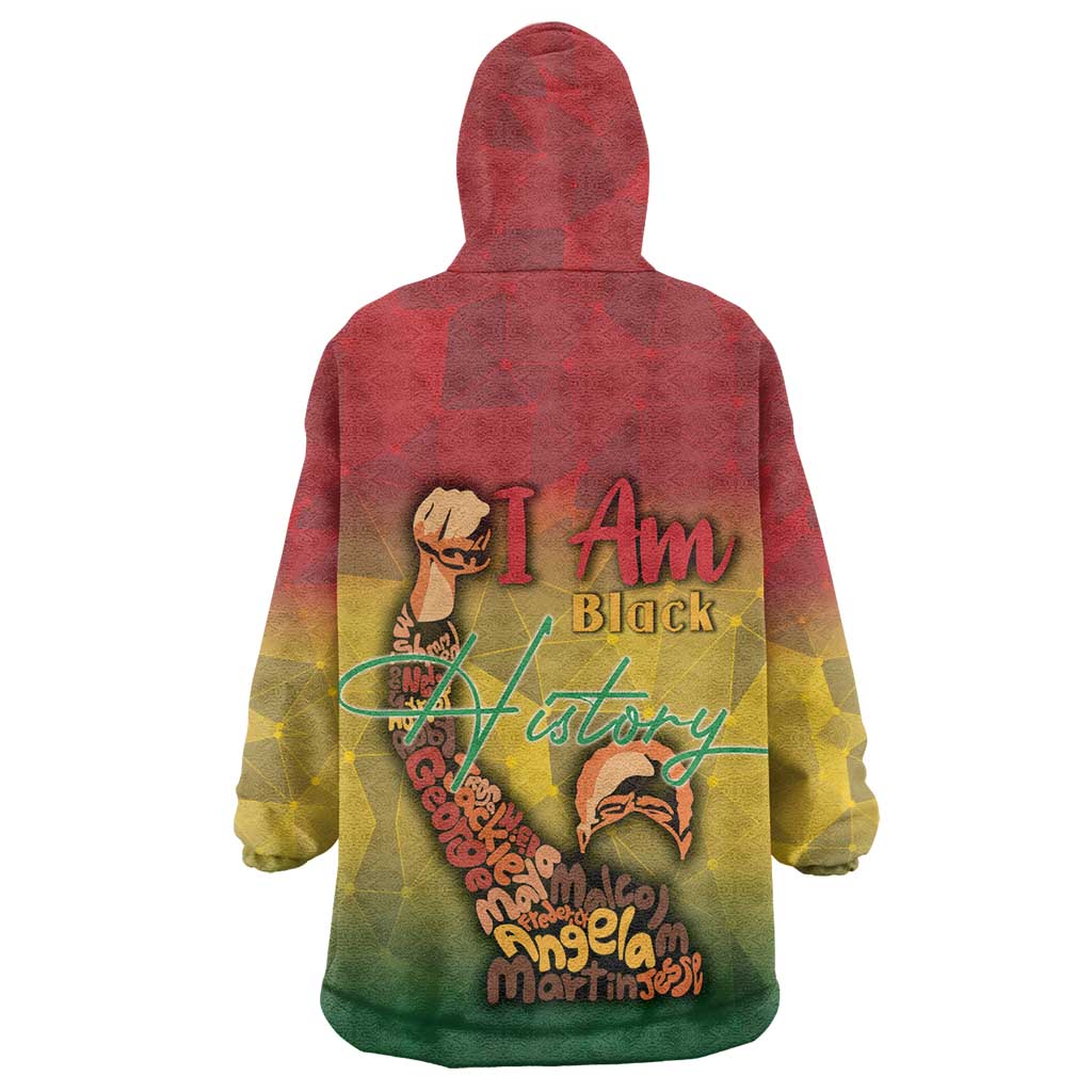Black History Month Wearable Blanket Hoodie I Am Black DT04