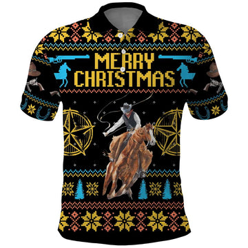 Cowboy Merry Christmas Polo Shirt DT04