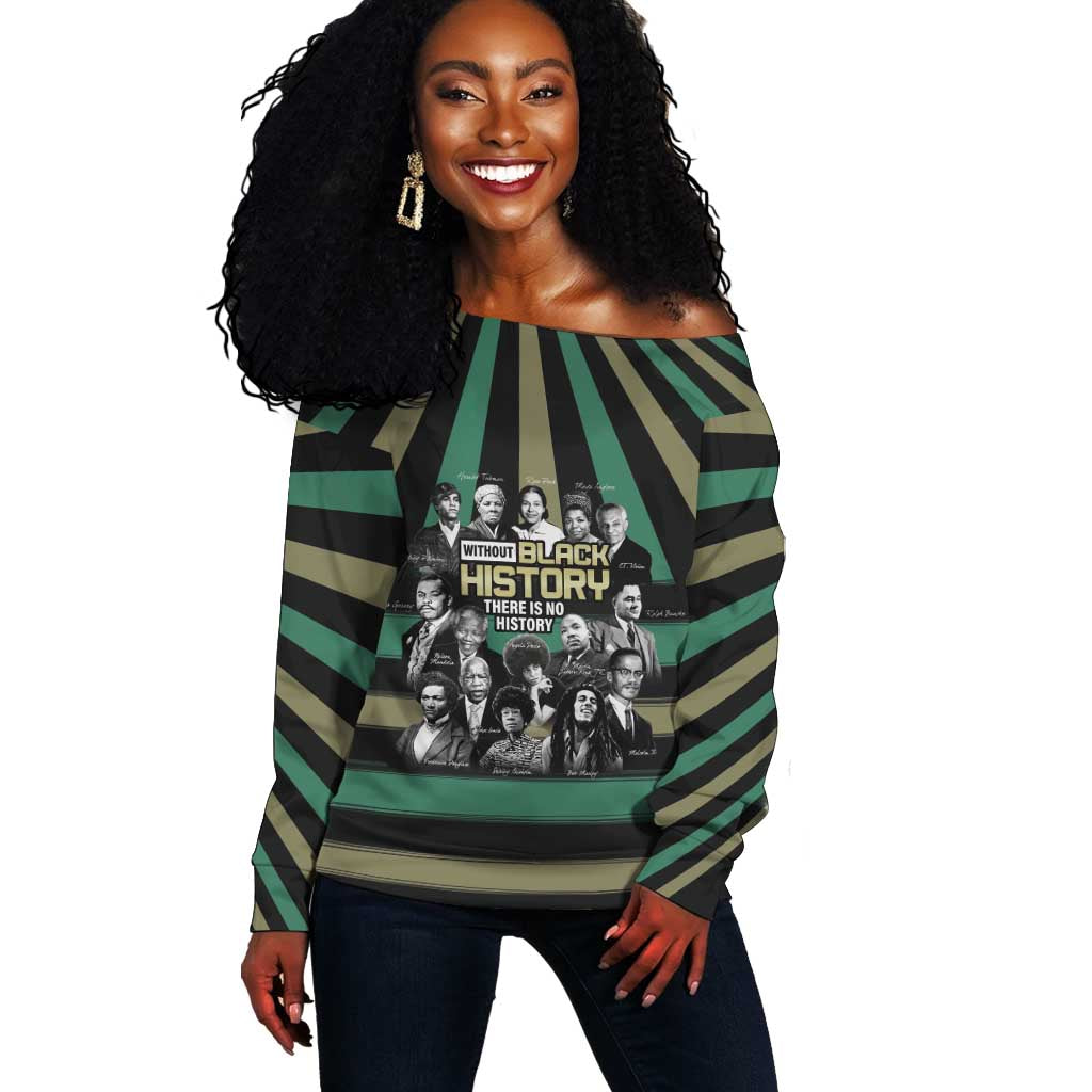 Black History Month Off Shoulder Sweater Civil Rights Leaders DT04
