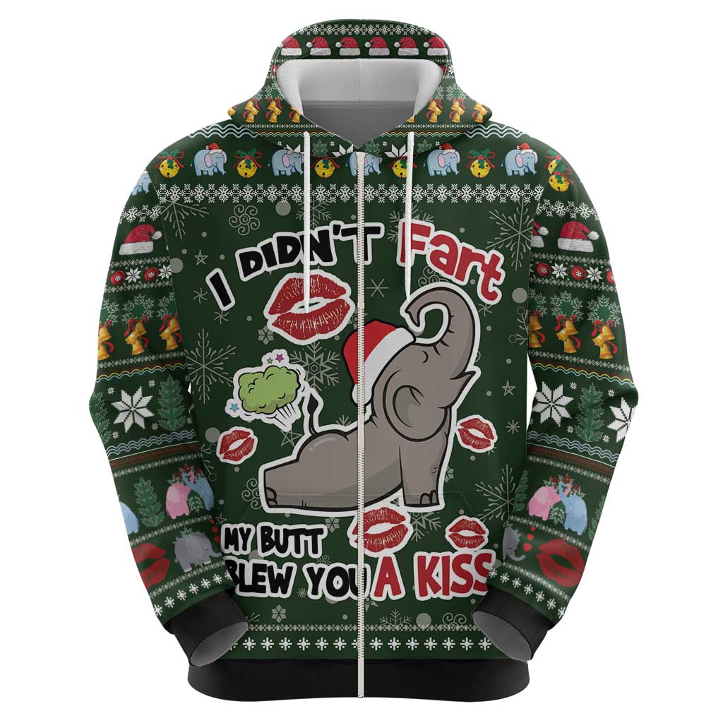 Elephant I Didnt Fart My Butt Blew You A Kiss Hoodie Elephant Christmas DT04