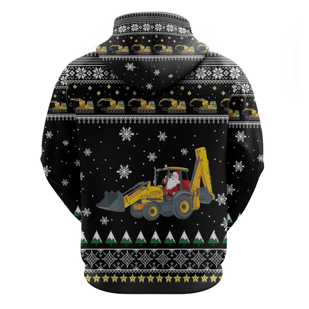 Im Digging Christmas Hoodie Tractor Santa Claus DT04