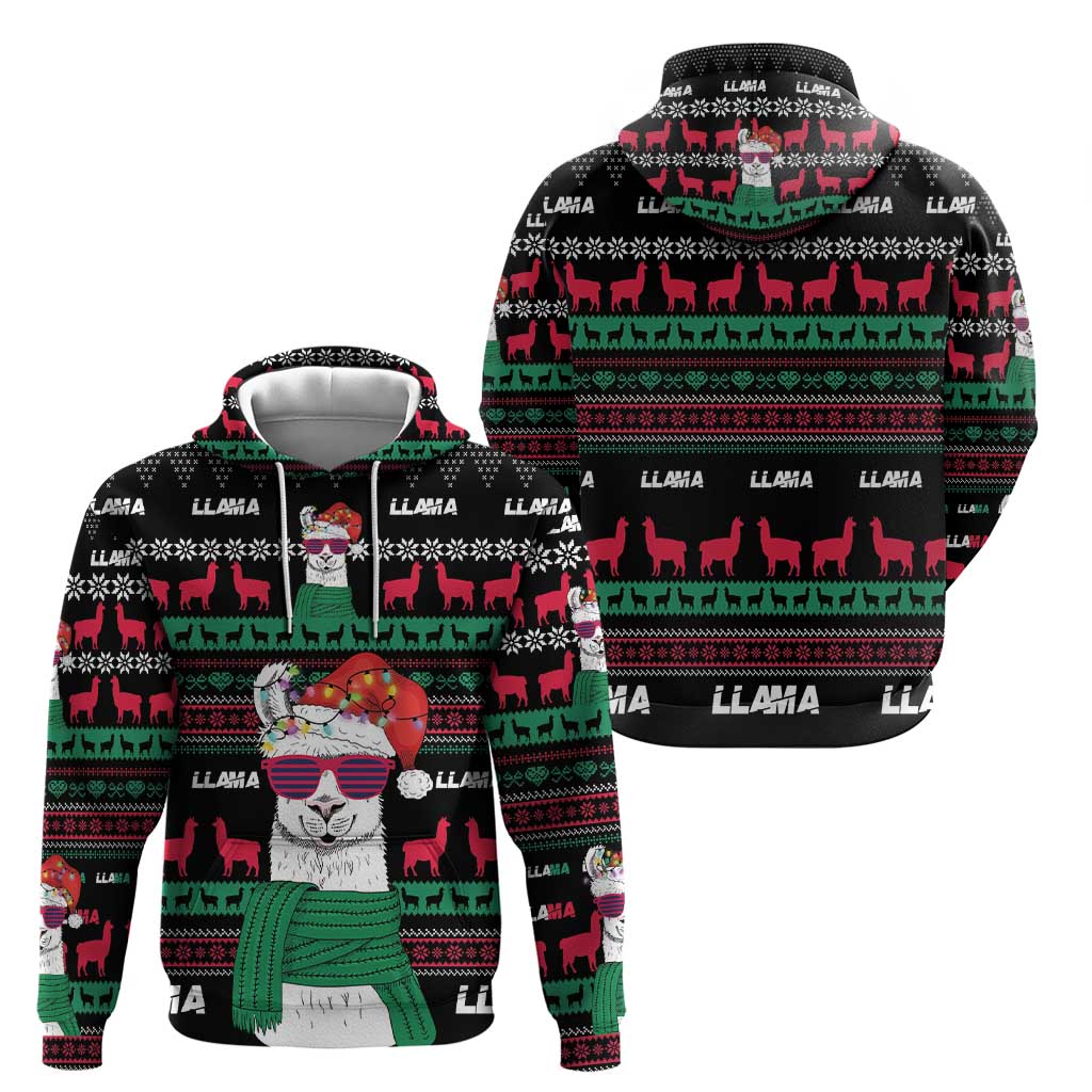 Llama Funny Hoodie Llama Christmas DT04