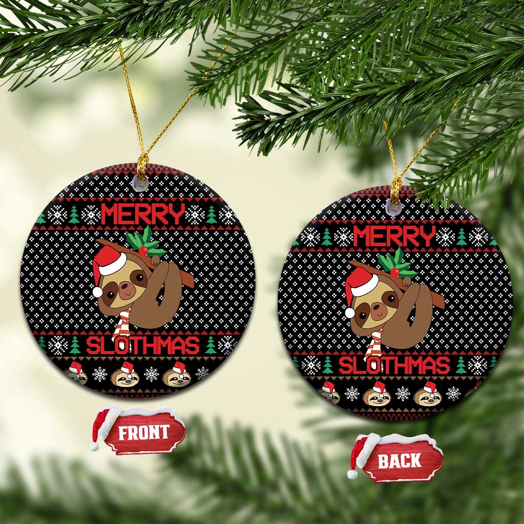Merry Slothmas Ceramic Ornament Cute Sloth Christmas DT04