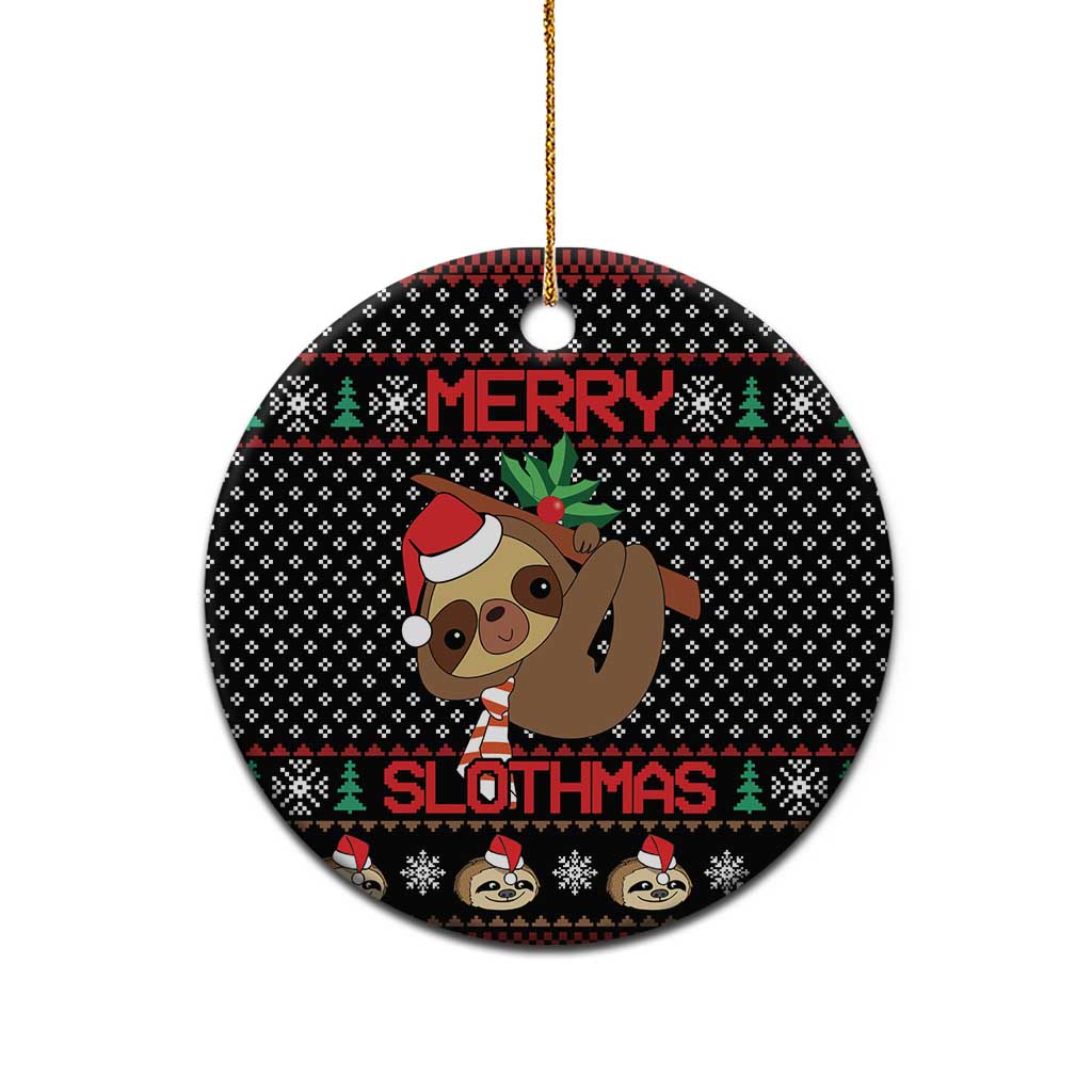 Merry Slothmas Ceramic Ornament Cute Sloth Christmas DT04