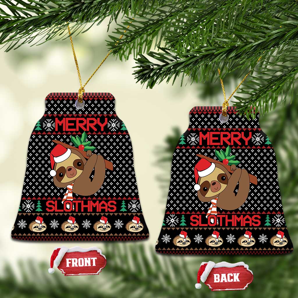 Merry Slothmas Ceramic Ornament Cute Sloth Christmas DT04
